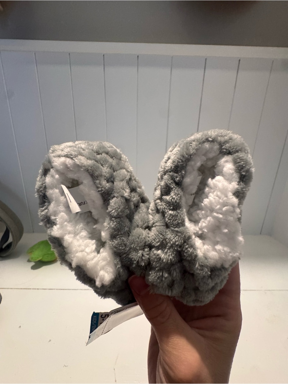 Soft fuzzy newborn slippers